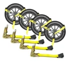 4 Packs Axle Straps With Flat Hook Car Trailer Hauler Ratchet Tie Down. Fixed Price $69.99.