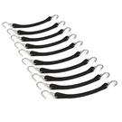 (pack Of 10) 9" Black Rubber Tarp Straps Adjustable Tie Downs Fasten For Trailer. Fixed Price $24.99.