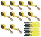 10PK 2"X27'WINCH Strap W/flat Snap Hook & Cordura Protector 3333LBS. Fixed Price $124.99.