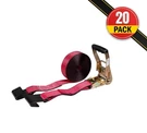 (20 Pack) 2" X 30' Ratchet Straps W/flat Hook, Wll 3,333 Trailer Tie Down - Red. Fixed Price $307.49.
