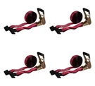 Ratchet Tie-down Straps W/ Flat Hook 10,000 Lbs Capacity Red (4 Pack). Fixed Price $74.89.