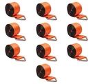 10PK Winch Straps 4"X30' High Abrasion Orange Tie Down W/delta Ring 6670 Lbs Wll. Fixed Price $179.99.