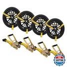 Mytee Products 4 Pack X 120 Car Trailer Tie Down Straps Flat Hook - 3333 Lb. Fixed Price $84.66.