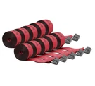 (10 Pack) Kinedyne 4"X30' Winch W/flat Hook, Flatbed Tie Down Straps-red. Fixed Price $179.99.