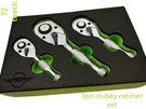 United Tools 3PC Quick Release Stubby Ratchet Set 1/4 Dr, 3/8 & 1/2. Fixed Price $26.90.