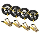 Mytee Products 4 Pack 2" X 120" Car Trailer Tie Down Straps With Flat Hook 3.... Fixed Price $87.45.