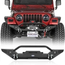 Fit 1987-06 Jeep Wrangler Yj Tj Textured Steel Front Bumper W/winch Plate D-ring. Fixed Price $144.71.