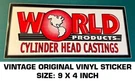 World Products Cylinder Head Castings - Vintage Original Vinyl Decal Sticker. Fixed Price $9.50.