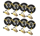 (8 Pack) 2"X10' Lasso Ratchet Strap Flat Hook Wheel Net Auto Towing Tie Down. Fixed Price $104.99.
