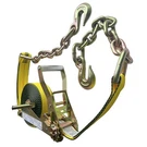 2" Self Contained Ratchet Strap Assembly With Chain Extensions. Fixed Price $72.99.