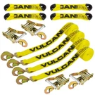 Vulcan 8-POINT Roll Back Car Tie Down Kit Snap Hooks On Both Ends, 4 Pack. Fixed Price $118.99.