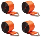 4PK Winch Straps 4"X30' High Abrasion Orange Tie Down W/delta Ring Wll# 6670 Lbs. Fixed Price $79.99.