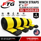 4"X27' Truck Winch Straps Tie Down W/ Flat Hooks Pack Heavy Duty. Fixed Price $53.90.