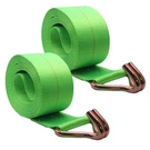 Winch Strap 4" X 30' W/ Twin J Hooks 16,200LBS Heavy Duty Cargo Pack - Green. Fixed Price $39.99.