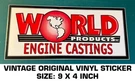 World Products Engine Castings Vintage Original Vinyl Decal Sticker-drag Nhra. Fixed Price $9.50.